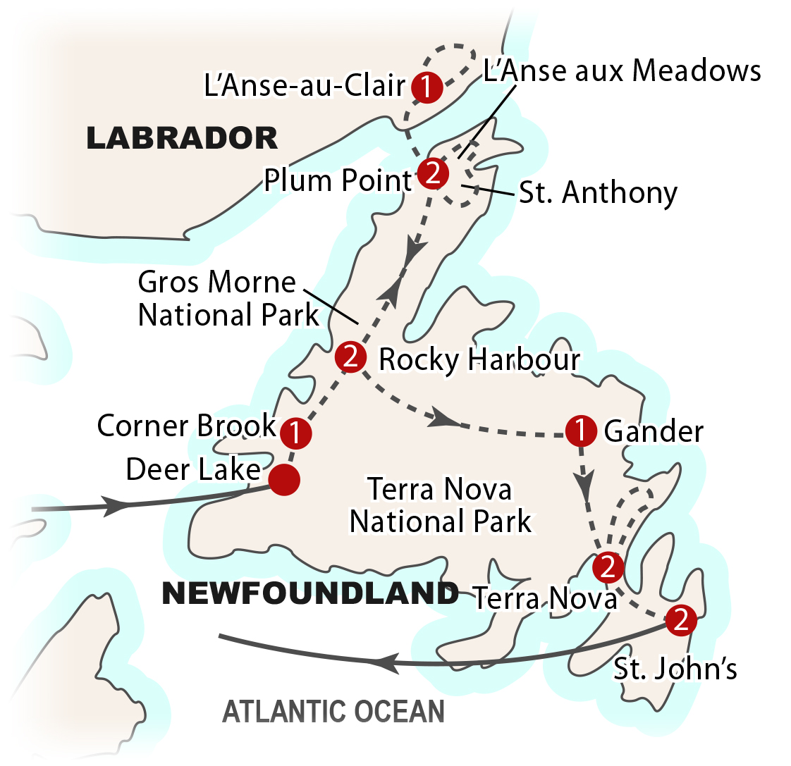map of Newfoundland and Labrador Craig Travel