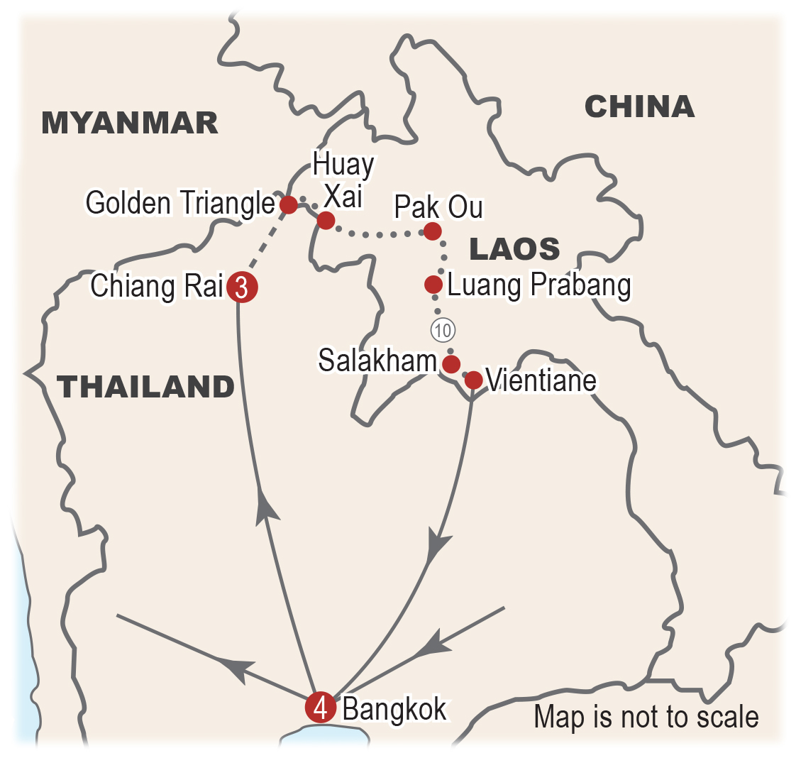 Map of Upper Mekong River Cruise
