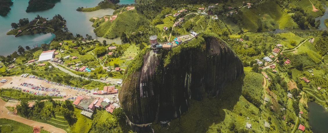 Climb the 740 steps that lead to the top of Peñol Boulder in Guatape