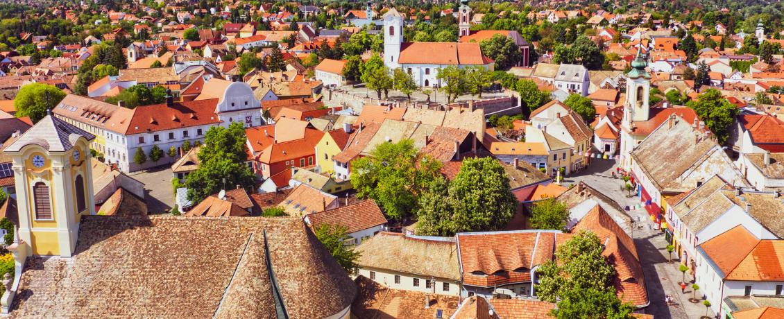 Aerial view of the charming village of Szentendre