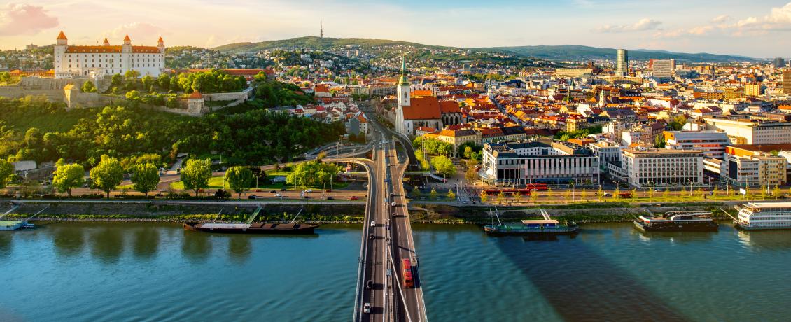 Aerial view of Bratislava’s Old Town