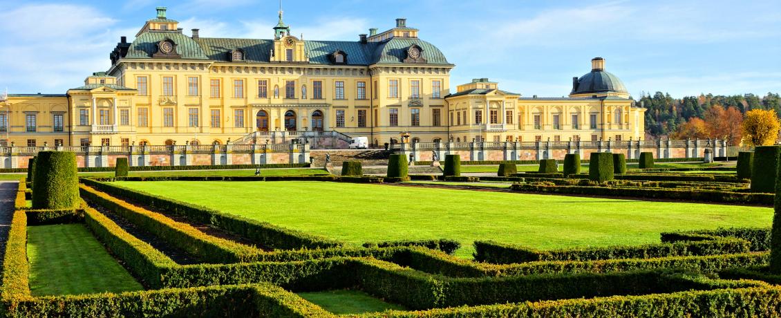 Drottningholm Palace view from its garden