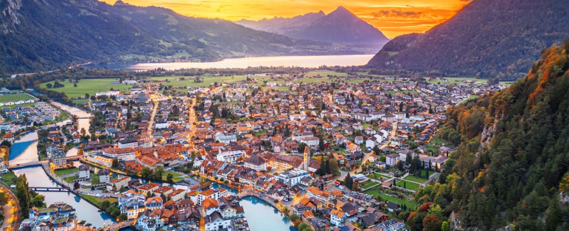 Aerial view of Interlaken, Switzerland