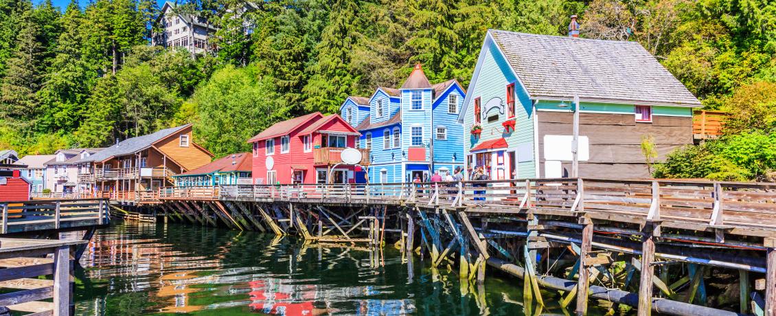 Historic boardwalk in Ketchikan, Alaska