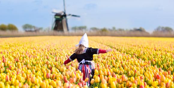 Dutch girl in field